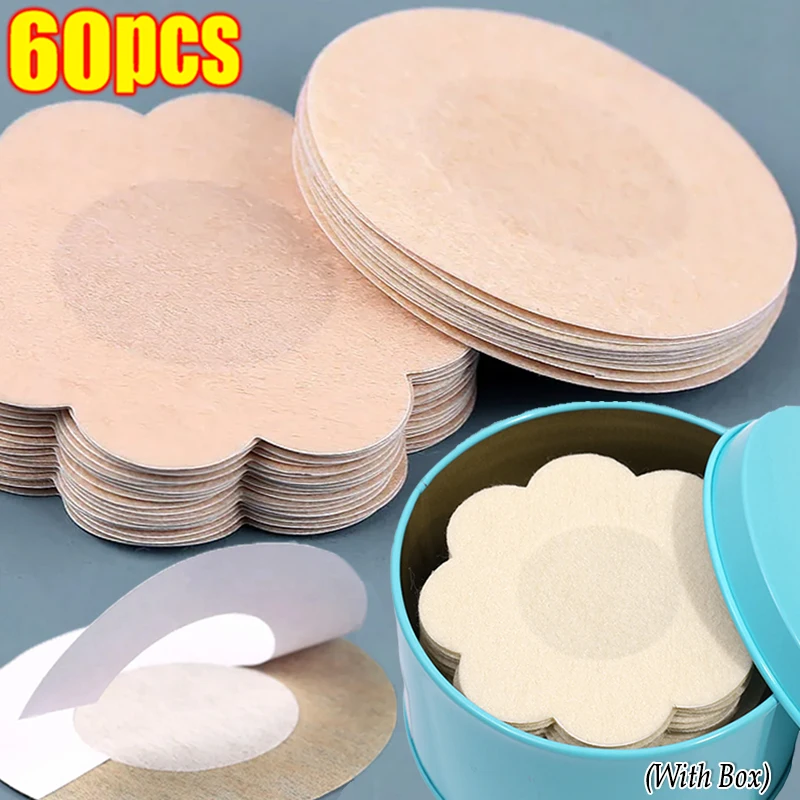 

60pcs/box Women's Invisible Breast Petals Lift Tape on Bra Nipple Stickers Chest Stickers Adhesivo Bra Nipple Covers Accessories