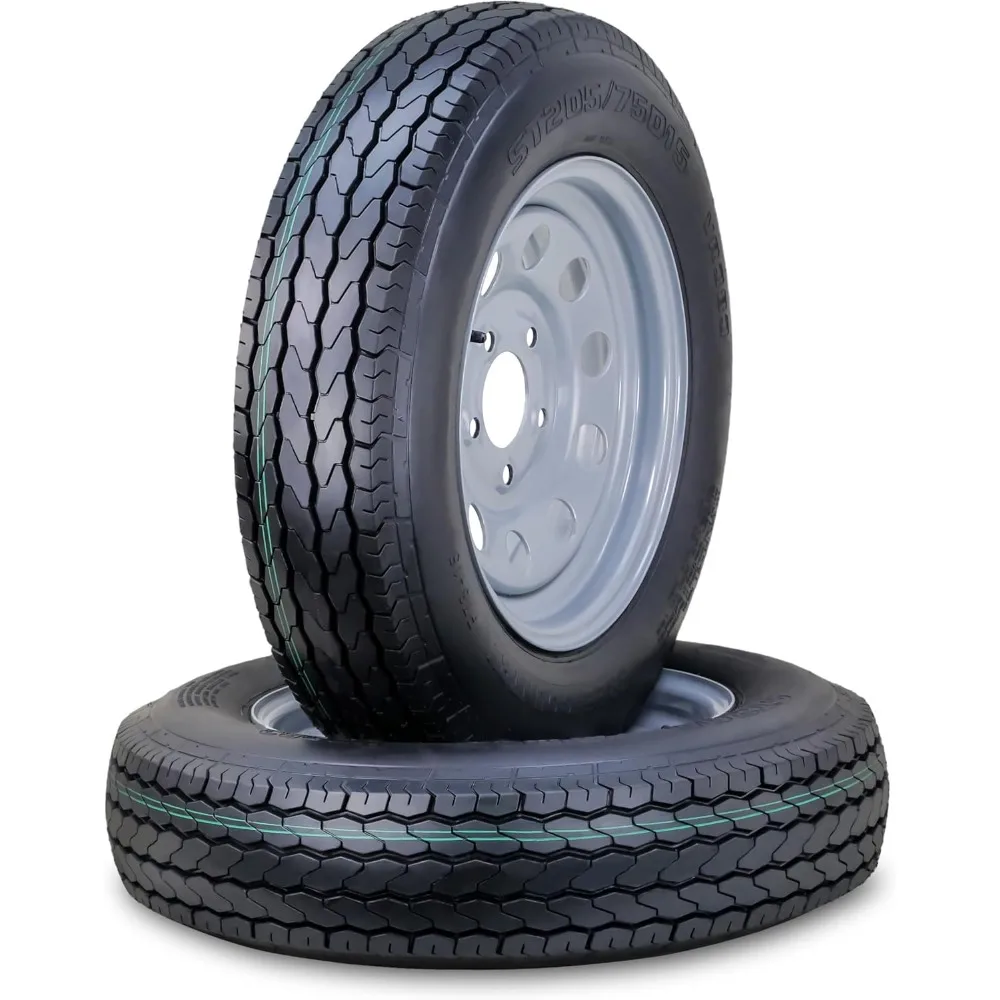 

Модульные диски с 5 наконечниками серебристого цвета для шин прицепа, ST205/75D15, 6-слойные, указатель нагрузки 101 л, набор из 2 шт.