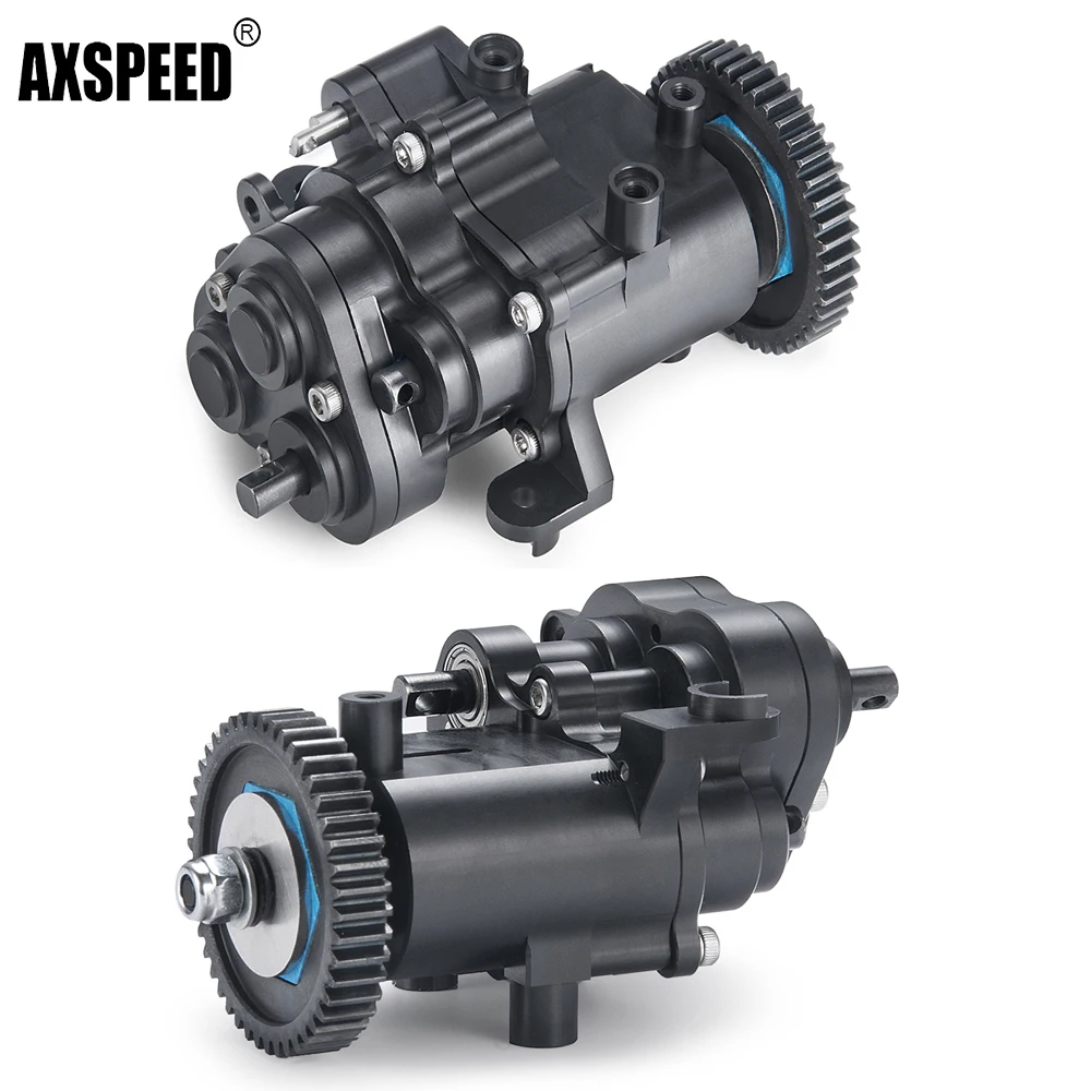 

AXSPEED Aluminum Complete Gearbox Center Transmission Internal Gears for 1/10 RC Crawler Car TRX4 TRX6 Upgrade Parts