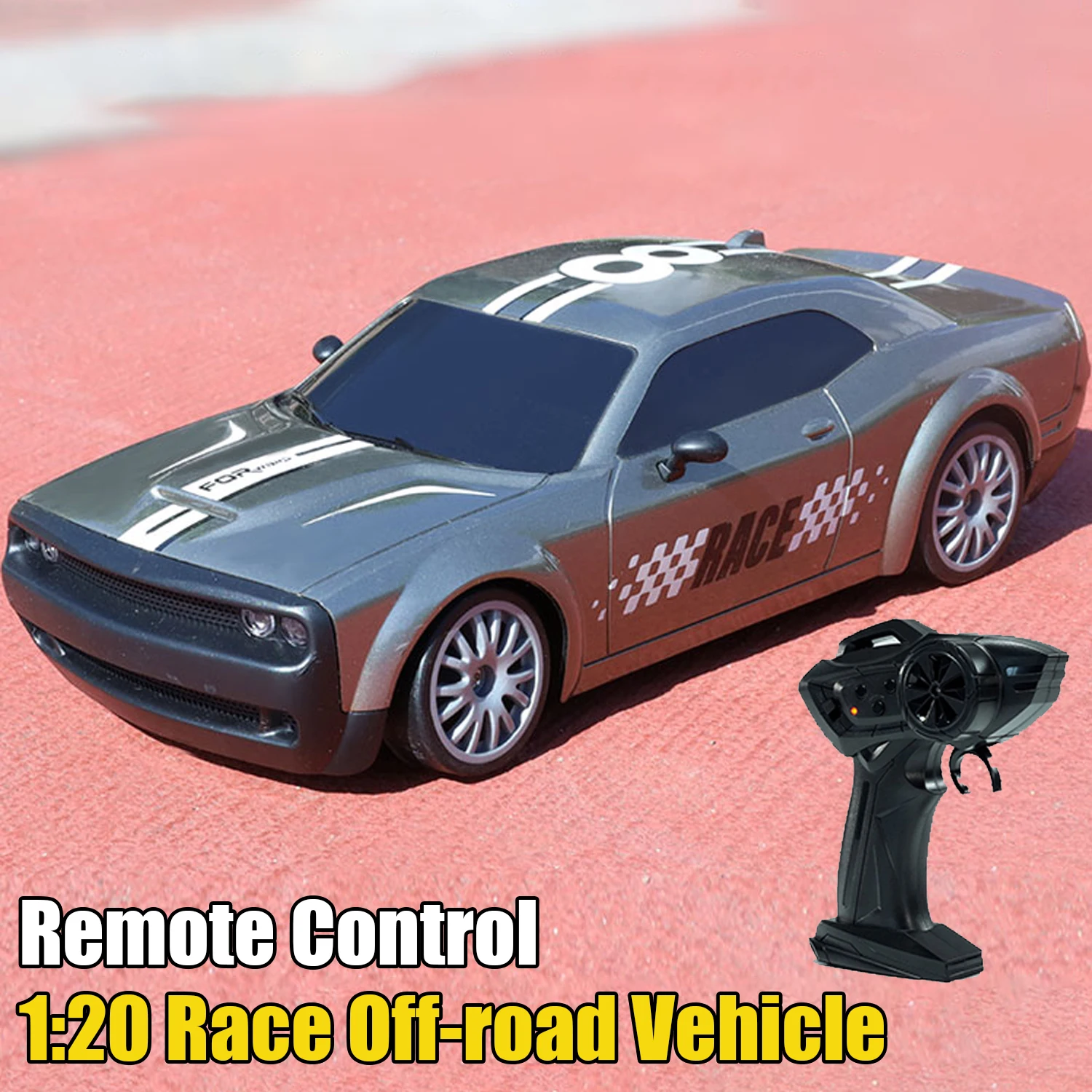 

1/20 RC Car 4WD Remote Control High-Speed Off-Road Vehicle Drift with LED Light Children Electric Racing Toys for Kids Boy Gifts