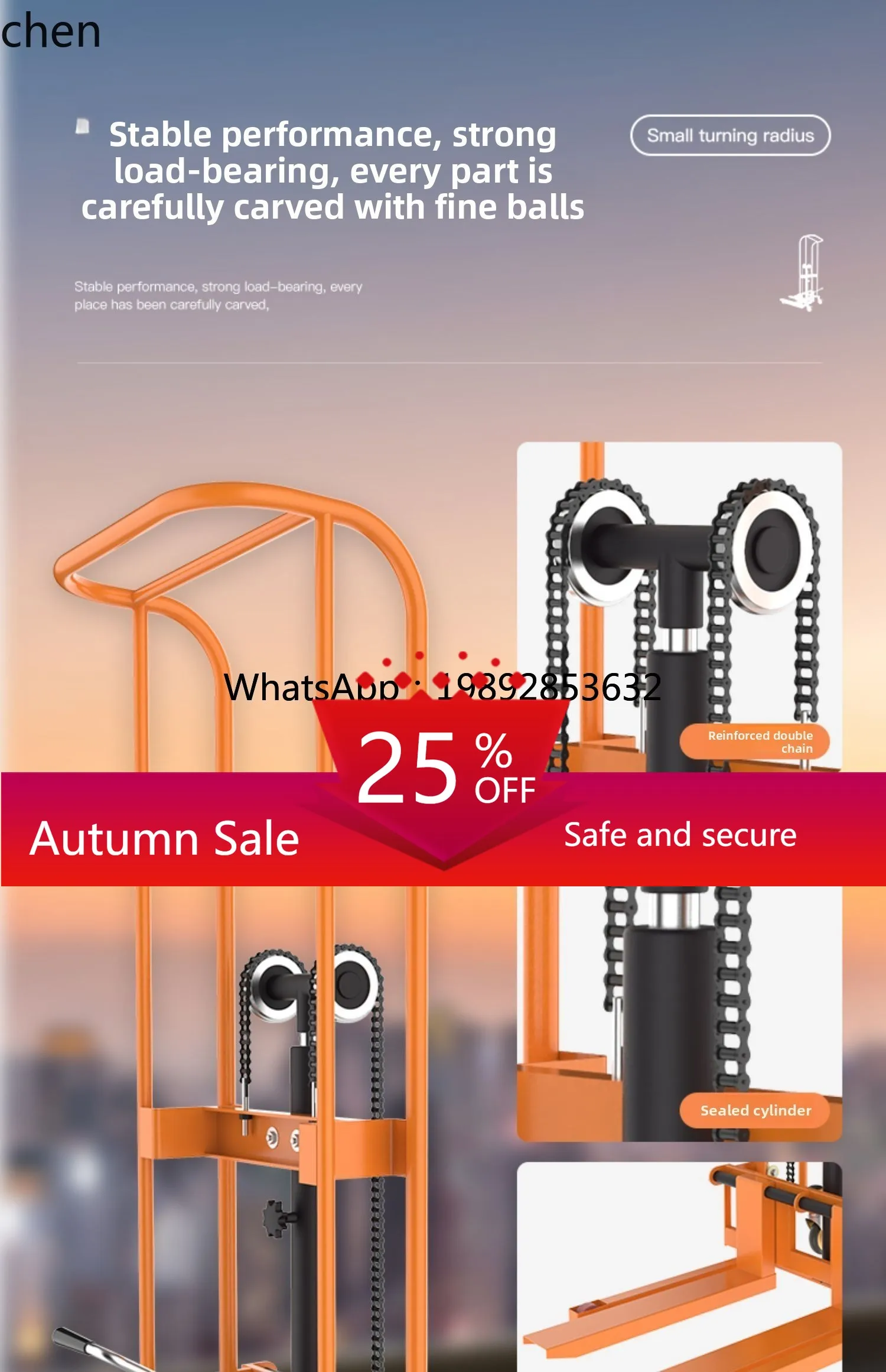 

Household Small Hand-Push Manual Hydraulic Forklift Lifting Truck Pallet Jack Lightweight Handling Tool