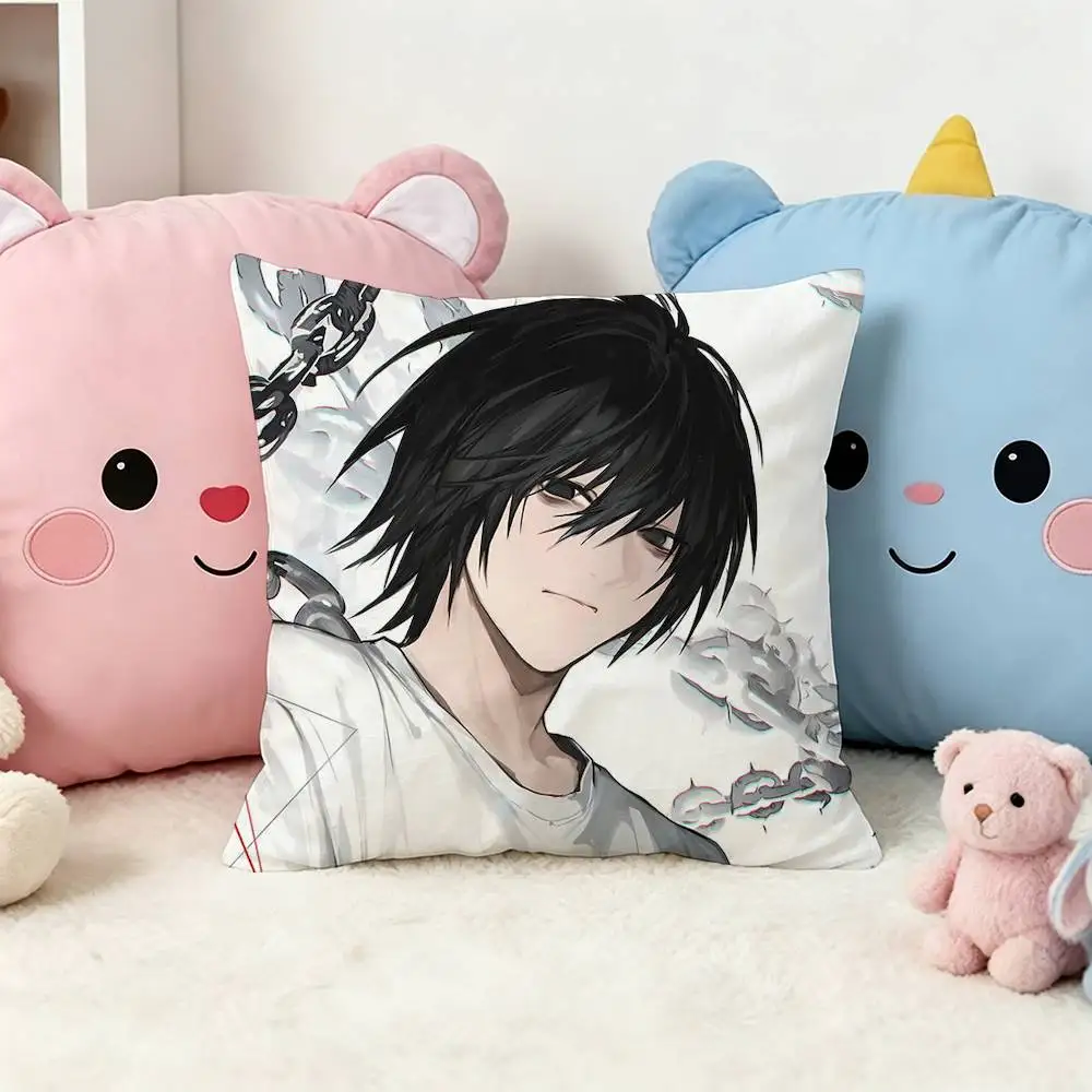 Death Note L Lawliet Square Pillow Case Multi Sizes For Car Home Bedroom Decor Custom Valentine Gifts