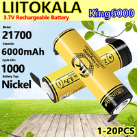 1-40PCS LiitoKala King6000-N 21700 6000mAh High-capacity 3.7V Rechargeable Li-ion Cells for Flashlight Power Bank Toys Torch