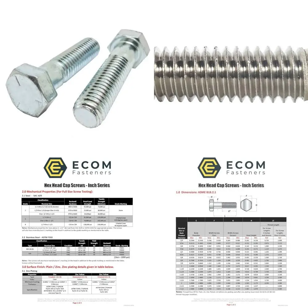 

Grade 5 Zinc-Plated Steel Hex Cap Screws 7/16-14 x 2-3/4 Inches, Coarse Thread, Partial Thread, 50 Pack