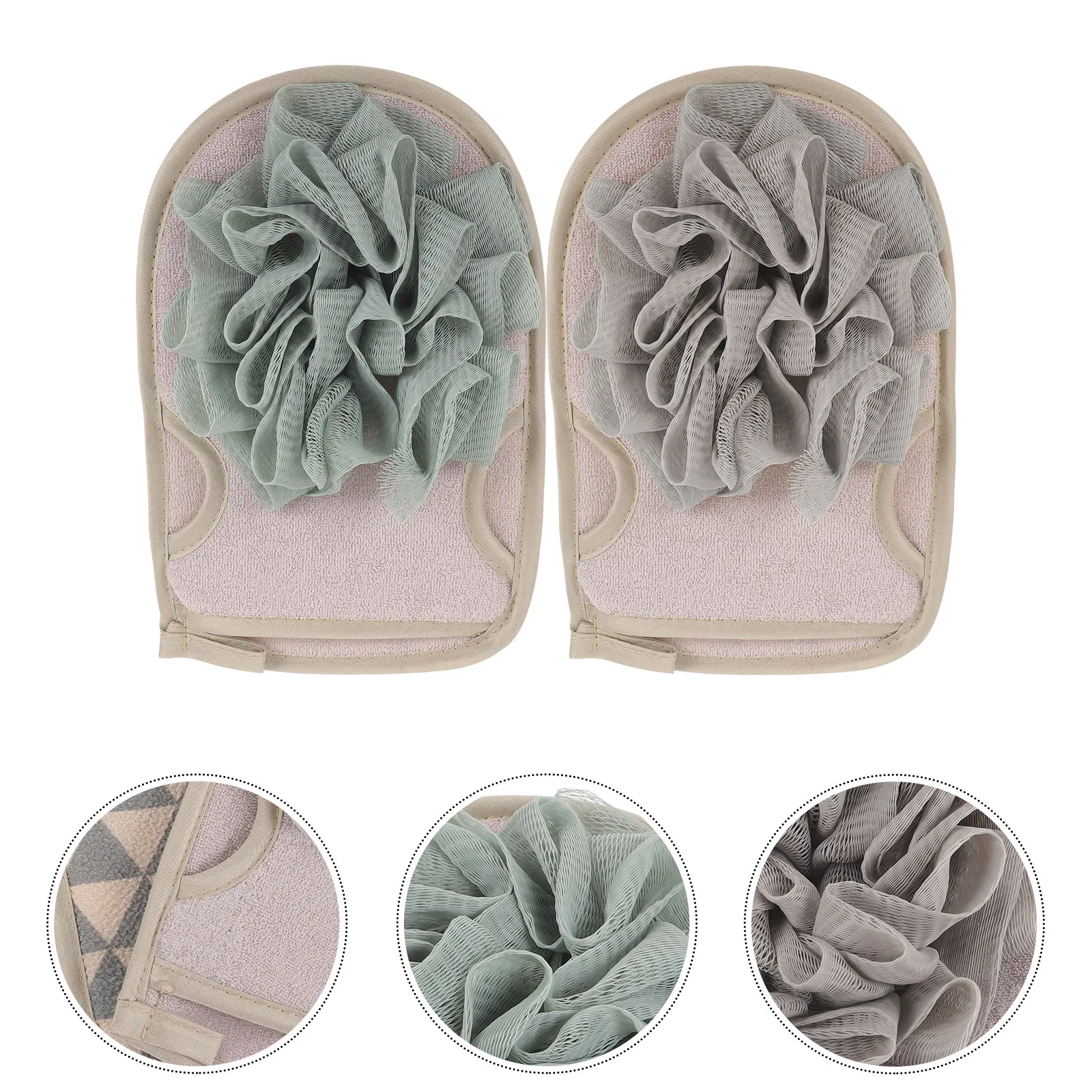 

2Pcs Premium Bath Gloves Ultra Light Washable Body Scrubber for Dead Skin Removal Quick Dry Wear Resistant Shower Mitt Household