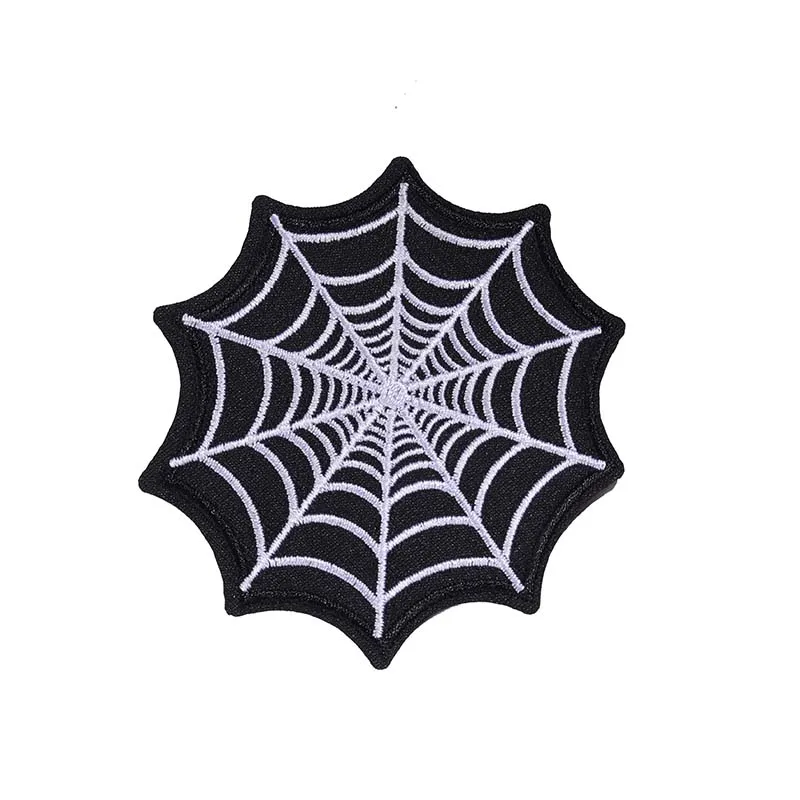 Fine Punk Spider web size: 8.5 * 8.2CM Patches Iron On Embroidered Appliques Sewing On  Clothes Sticker