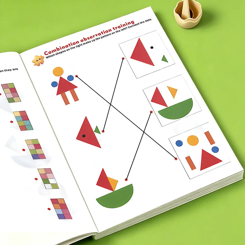 32 Pages Related Connections Workbook Preschool Logical Thinking Concentration Shadow Number Matching Learning Book