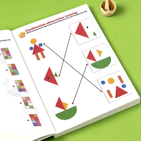 32 Pages Related Connections Workbook Preschool Logical Thinking Concentration Shadow Number Matching Learning Book