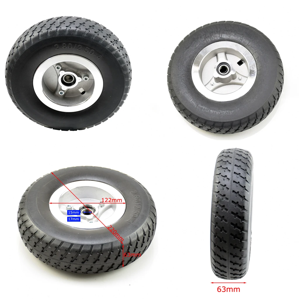 3.50-4 4.10-4 3.50/4.10-4 Solid tire Tyre Alu Wheel For folding Scooter ATV  Handcart Lawn Mower Garden Go karting Spare parts