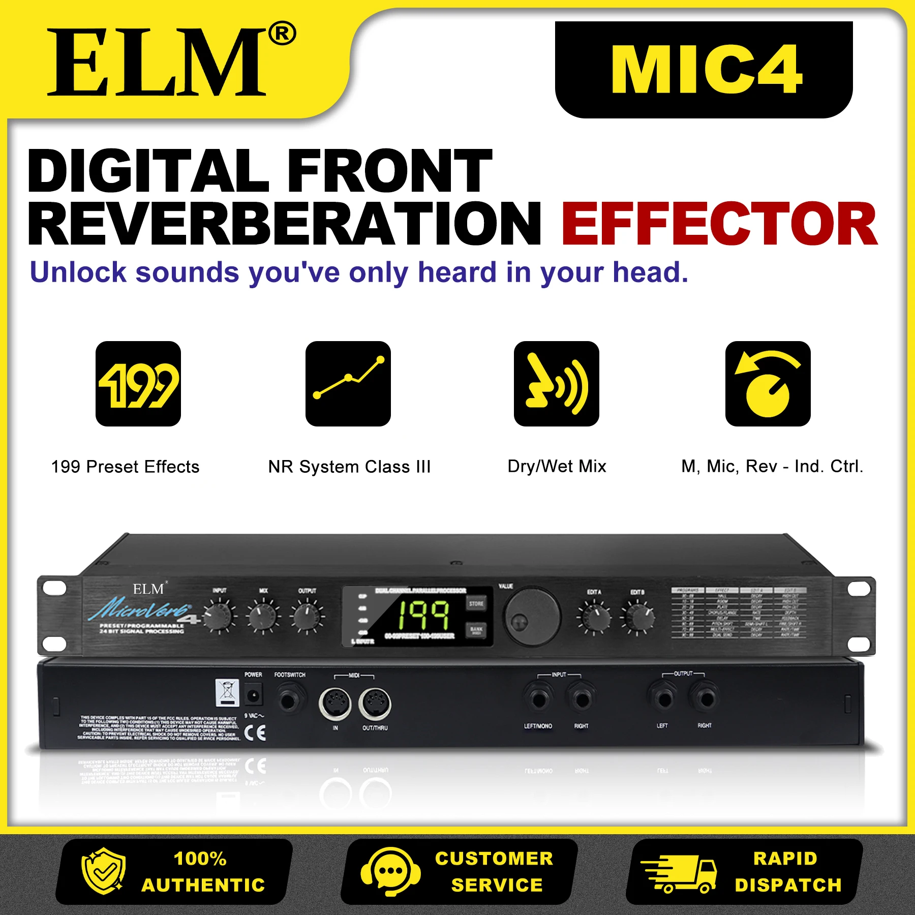 mic4-professional-procesador-dsp-de-24-bits-de-doble-canal-paralelo-con-100-preajustes-control-midi-para-grabacion-en-estudio-y-en-vivo
