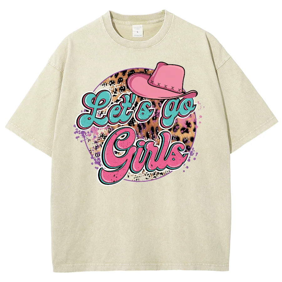 Fashion Neutral T-Shirt Cute Hat Leopard Print Pink Letter Print Loose Crew Neck Designer New 2024 Short Sleeve