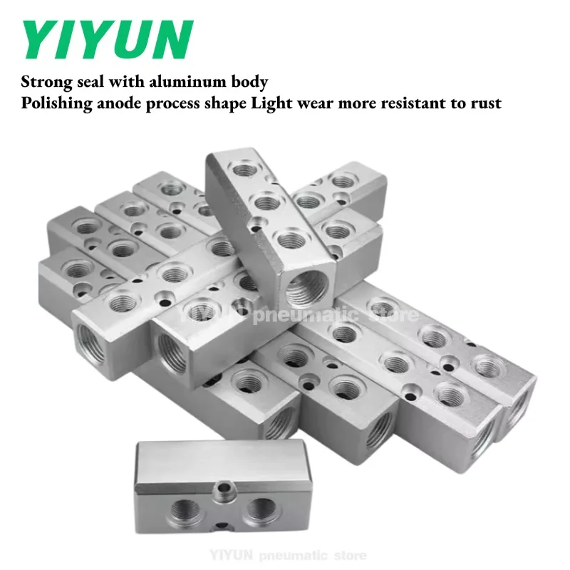 1pc Points tracheal line more aluminum alloy gas exhaust gas distributor road diversion through tracheal joint gas row