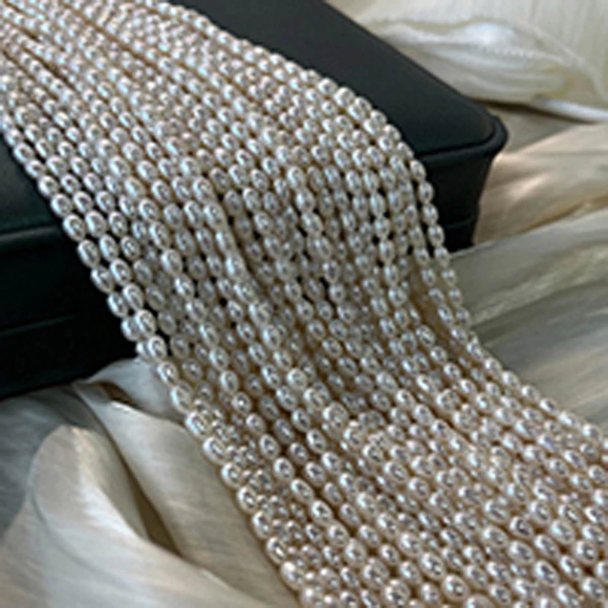 AAA 3-4mm White Rice Shape Small Beads High Quality Natural Freshwater Pearls for Jewelry Making DIY Necklace Bracelet Accessory