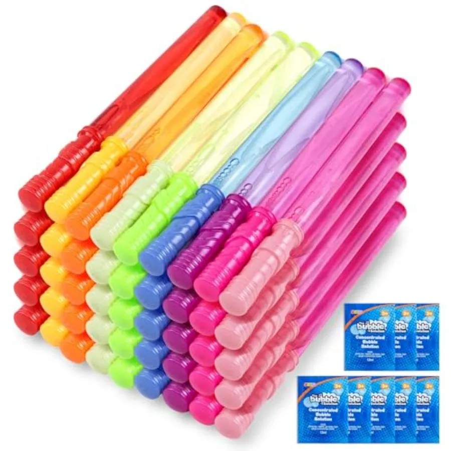 

Набор из 45 больших палочек для мыльных пузырей с концентрированным раствором для пополнения, 14,6 дюйма, 9 цветов, гигантские палочки для мыльных пузырей для летних игрушек и сувениров для вечеринок B
