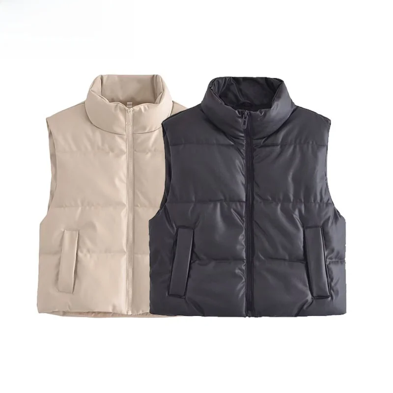 

Модный теплый хлопковый жилет с воротником-стойкой, Новое поступление 2025, уличная одежда обычной длины, застежка-молния