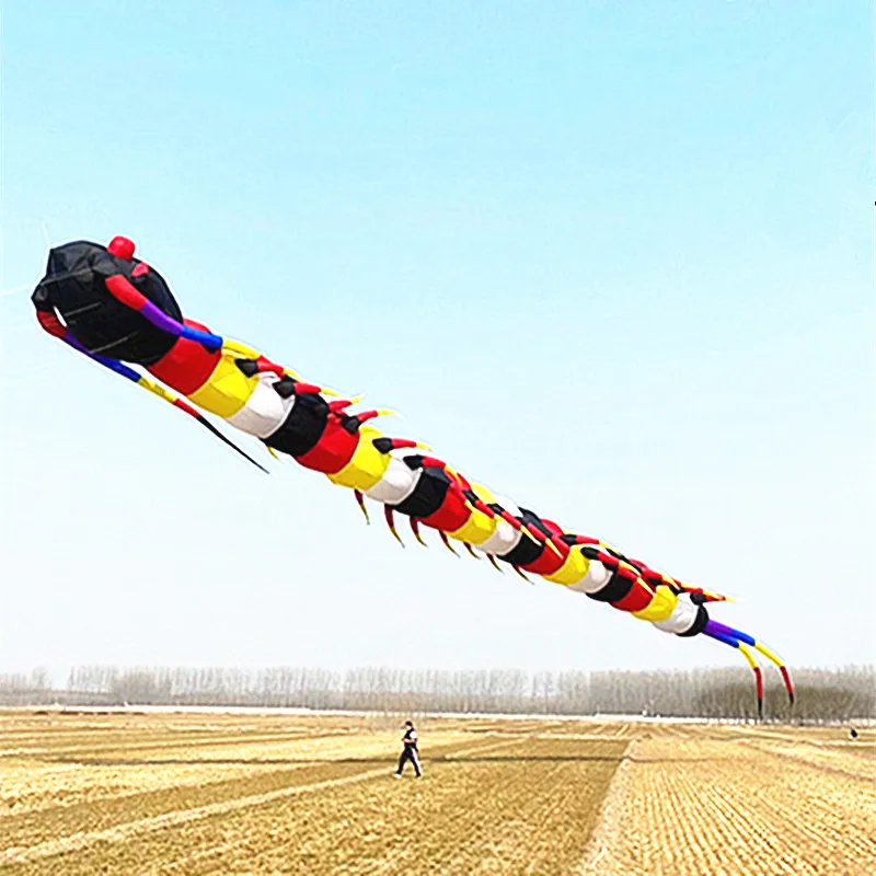 

free shipping 12m centipede kite flying soft kite linha de pipa volantines windsurf parachute cometas profesionales kite adults