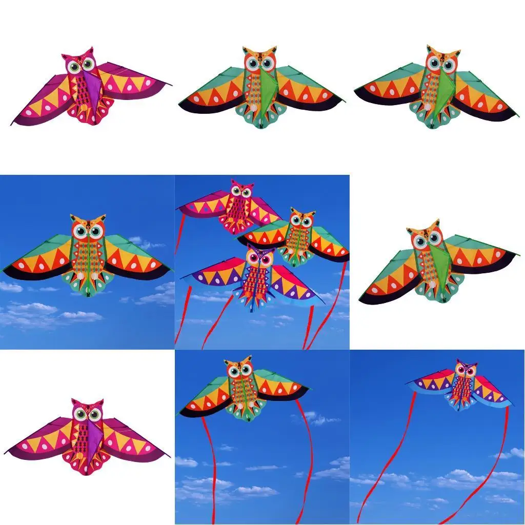 Con cú hình con diều màu sắc đầy màu sắc cho trẻ với khung sợi thủy tinh bền ra ngoài trời vui nhộn L8RB