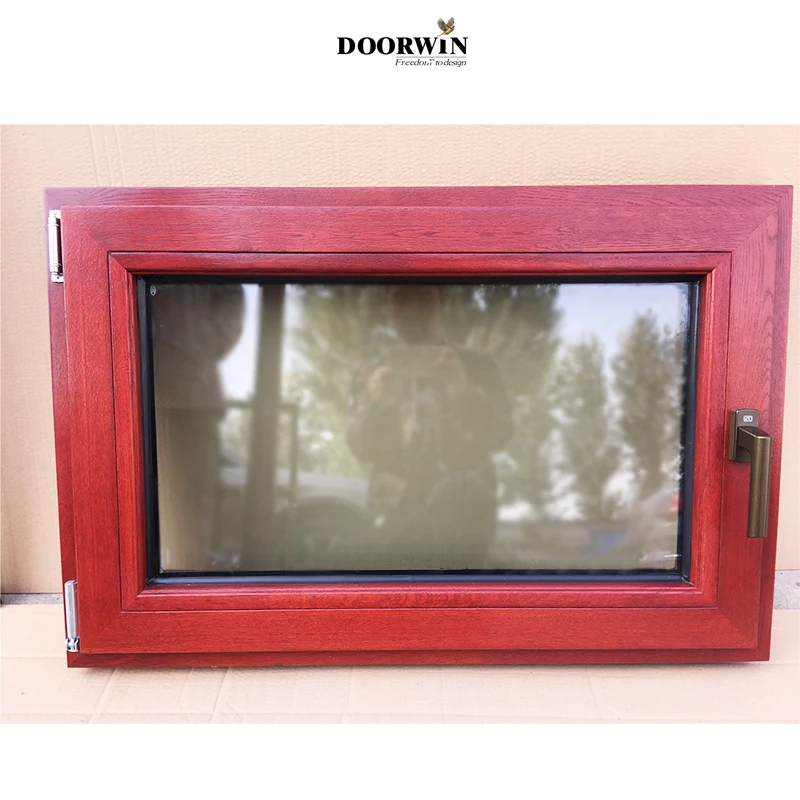 Factory Directly Supply French Casement Window Florida Wood European Style Replacement Wood Glass Window