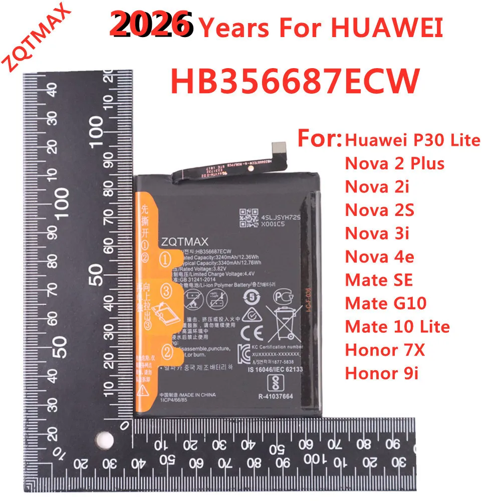 Batería HB356687ECW para Honor 20 Lite mar-lx1h (ru), 20s (mar-lx1h), 7x (bnd-l21)/Huawei Nova 2 Plus (bac-l21), Nova 2i