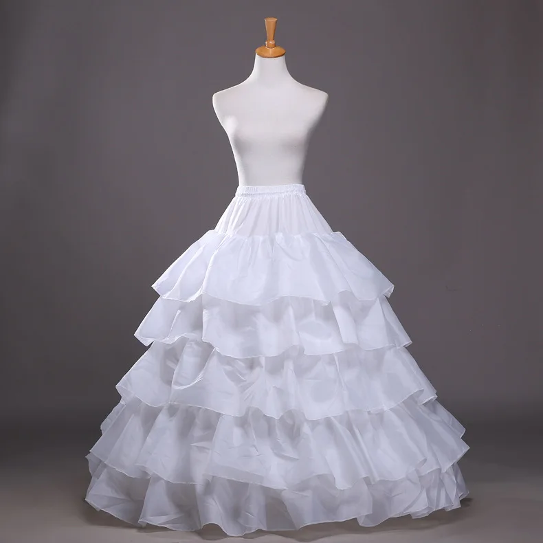 Entrancing Women's Crinoline Petticoats Underskirt Slips with 4 Hoops 5 Layers Ruffles for Wedding Dress Ball Gown