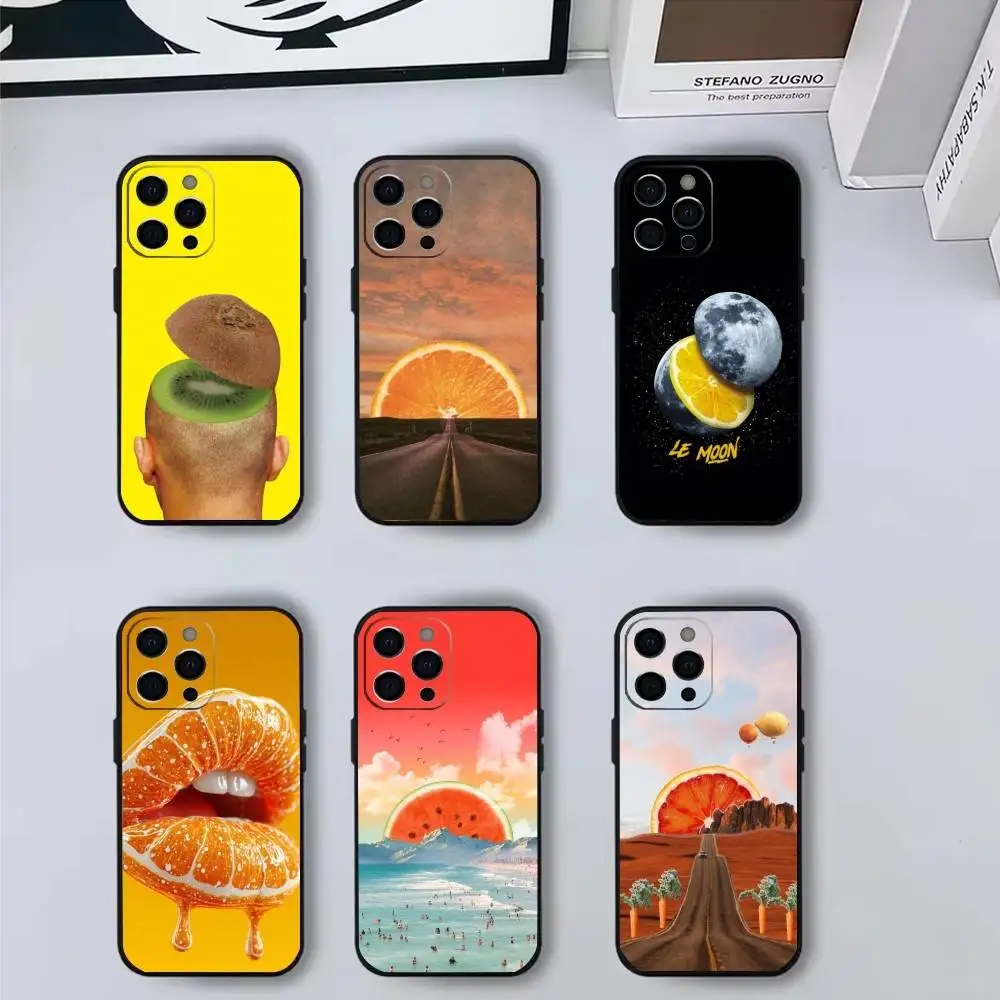 

Creative fruit food Phone Case For iPhone 17, 16,15,14,13,12,11 Plus,Pro Max, Others Soft Black Cover