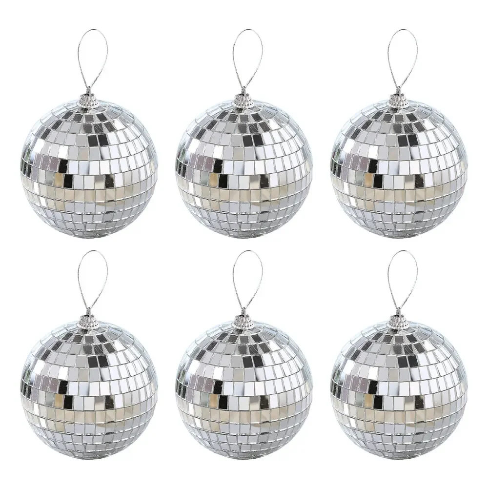 Mirror Disco Balls 12/6pcs For Weddings School Dances Birthdays Christmas Decoration Glass Silvery Classic Design Light Weight