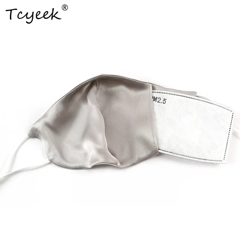 Маска Tcyeek из 100% тутового шелка, 19 мм, тип вставки с фильтром, трансграничные ушные крючки, моющиеся пылезащитные маски A34439M