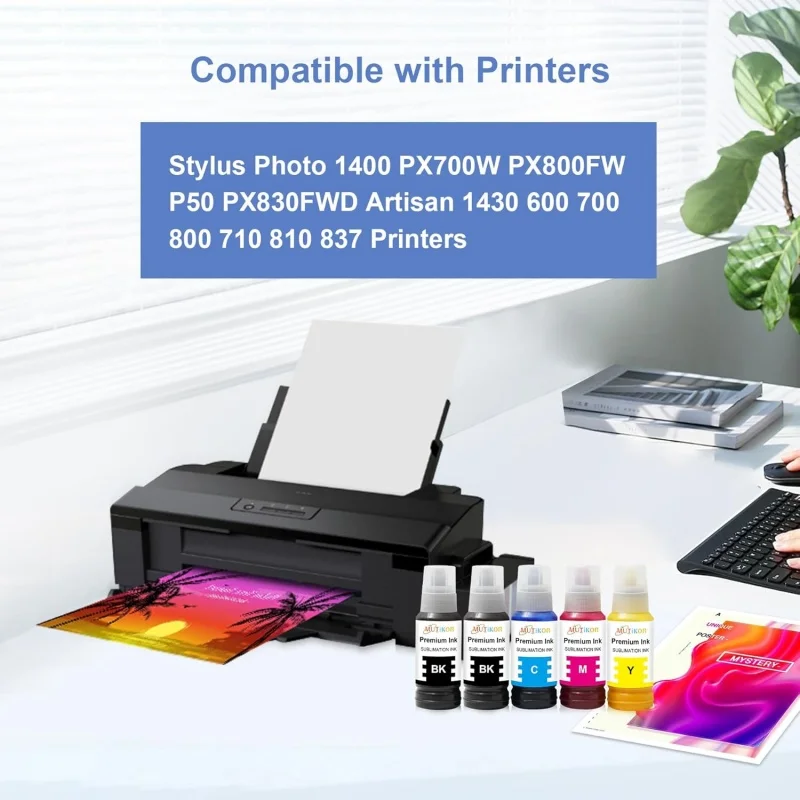 500ml Sublimation Ink Replacements Compatible for ET-2760 ET-2800 ET-2850 ET-4700 ET-7750 ET-2400 ET-2720 ET-2803 ET-15000 Print