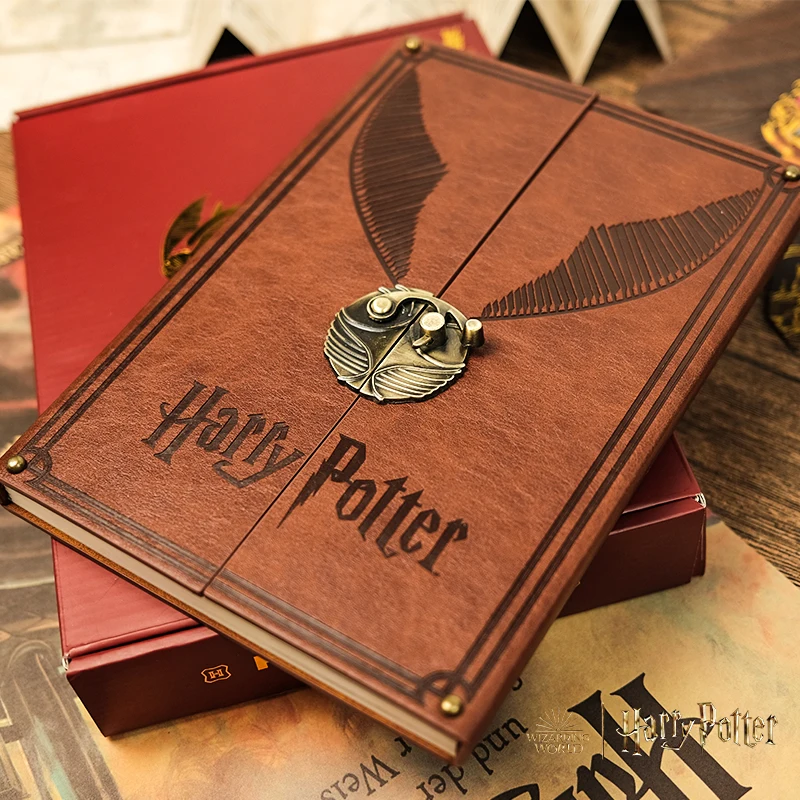 Harry Potter Notebook - Premium Hardcover - Retro Golden Quidditch Journal - Student Souvenir - Children's Birthday Gift