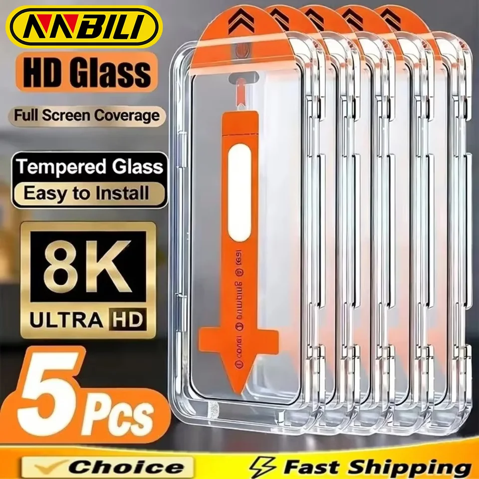 NNBILI 1-5 Piezas Cristal Templado con Desbloqueo por Huella Digital para Samsung Galaxy S25 S24 S23 S22 S21 S26 Ultra Plus S20 FE Protector de Pantalla