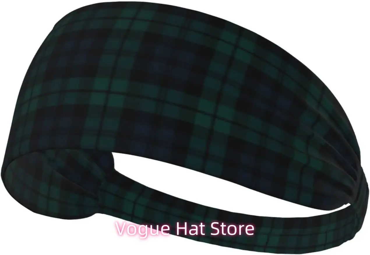 

Black Watch Tartan Workout Headbands for Women, Sweatbands for Men, Elastic Exercise Headband for Fitness Running Yoga, SYD1177