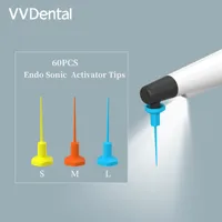 60 unids/set puntas de irrigador sónico Dental puntas de activador Endo sónico para instrumento de endodoncia Dental de conducto radicular