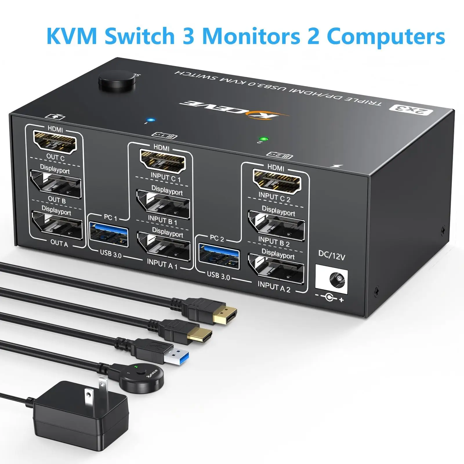 AIMOS Triple-Monitor KVM-Switch 4