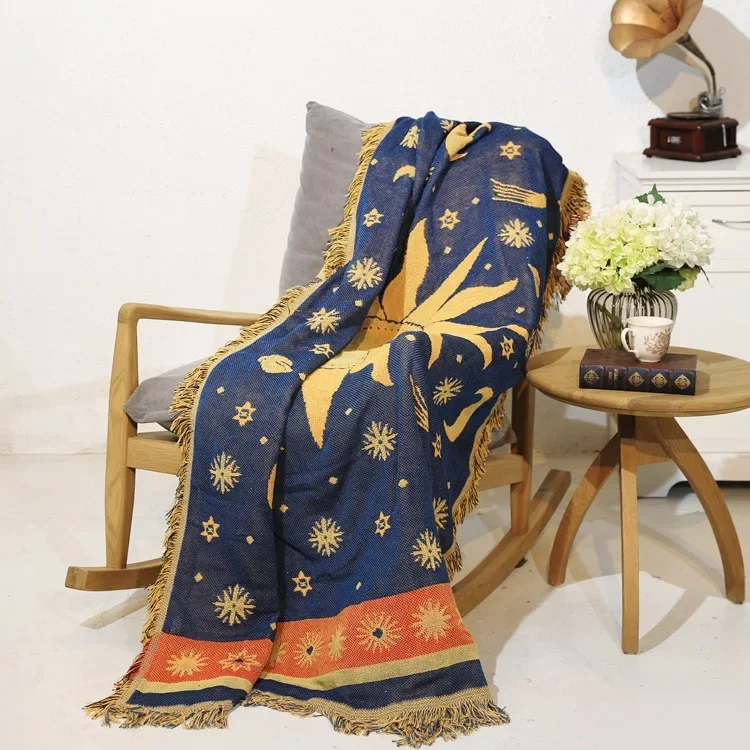 High Quality Vintage Thick Blanket Multipurpose Double-sided Wall Tapestry Sofa Towel Bed Cover Carpet Tablecloths Quilts