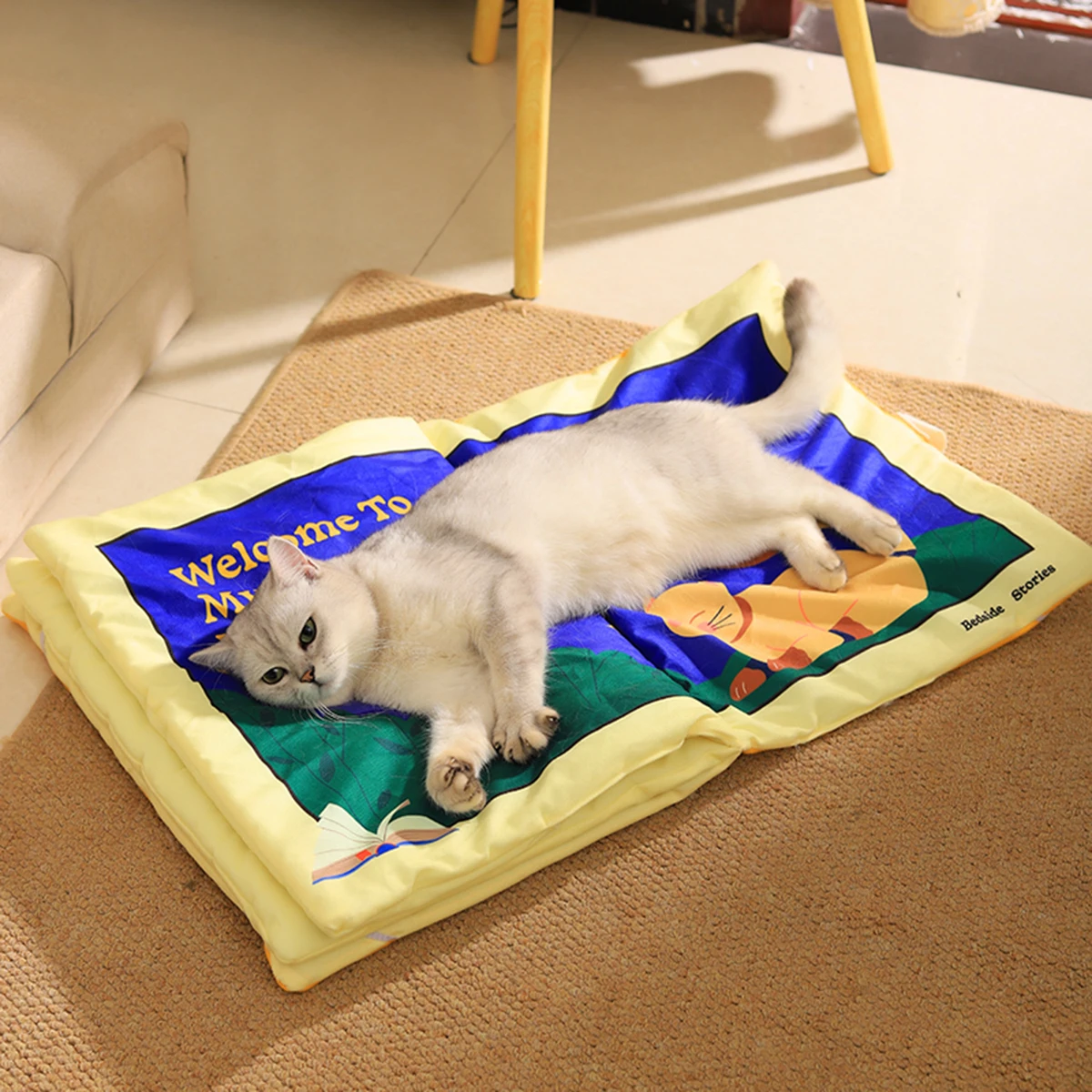 Book Style Cat Mat Nice And Fun Pet Mats Dogs And Cats Like The Rest Mat The Pet Mat Can Be Folded For Easy Carrying