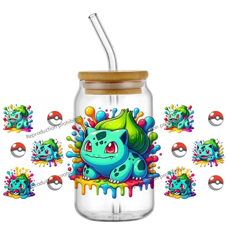 Lovely Hand Drawn Fantasy Sprite Pattern UV DTF Transfer Stickers, Waterproof Permanent Adhesive Cup Wraps for 16oz Libbey Glass