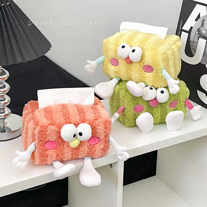 

Dopamine Plush Restaurant Tissue Box, Home Living Room Bedroom Toilet Paper Drawer, Desktop Creative Napkin Drawer