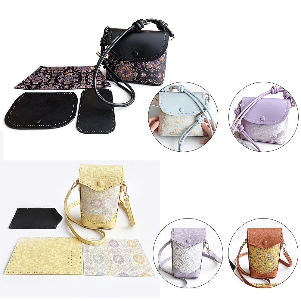 Chinese Style DIY Handbag Bag Making Kit Hand Pre Cut Leather Sewing Material Leathercraft Tools Accessories For Beginners