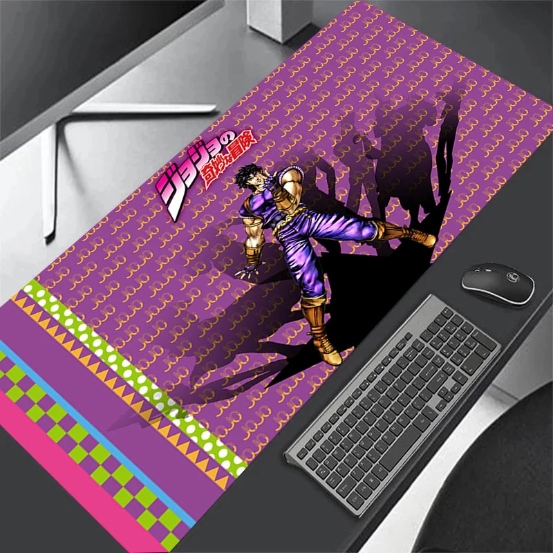 Anime Cartoon Dazzling Cool Mousepad Jojo Bizarre Adventure Cabinet Keyboard Gaming PC Accessories Thickened Soft Mouse Pad XXL