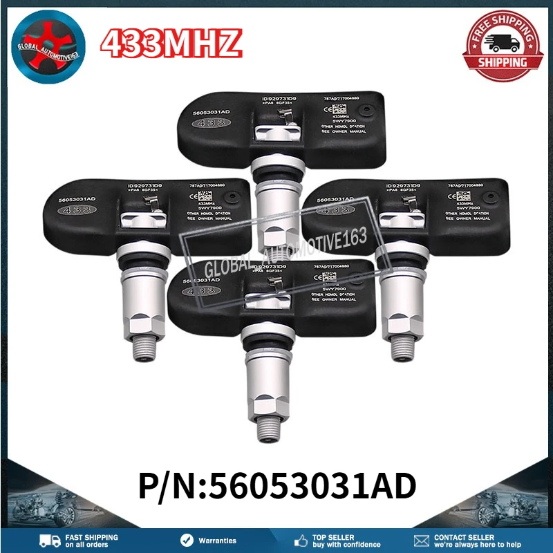 

433MHZ 56053031AD Tire Pressure Monitor Sensor For Chrysler 300C Town & Country 200 300 Grand Voyager Sebring