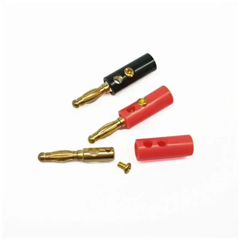 10pcs 4mm Gold Plated Lantern Type Banana Plugs Audio Connectors Screw Fixed Stackable Jack Solderless Speaker Wire Plugs image 6