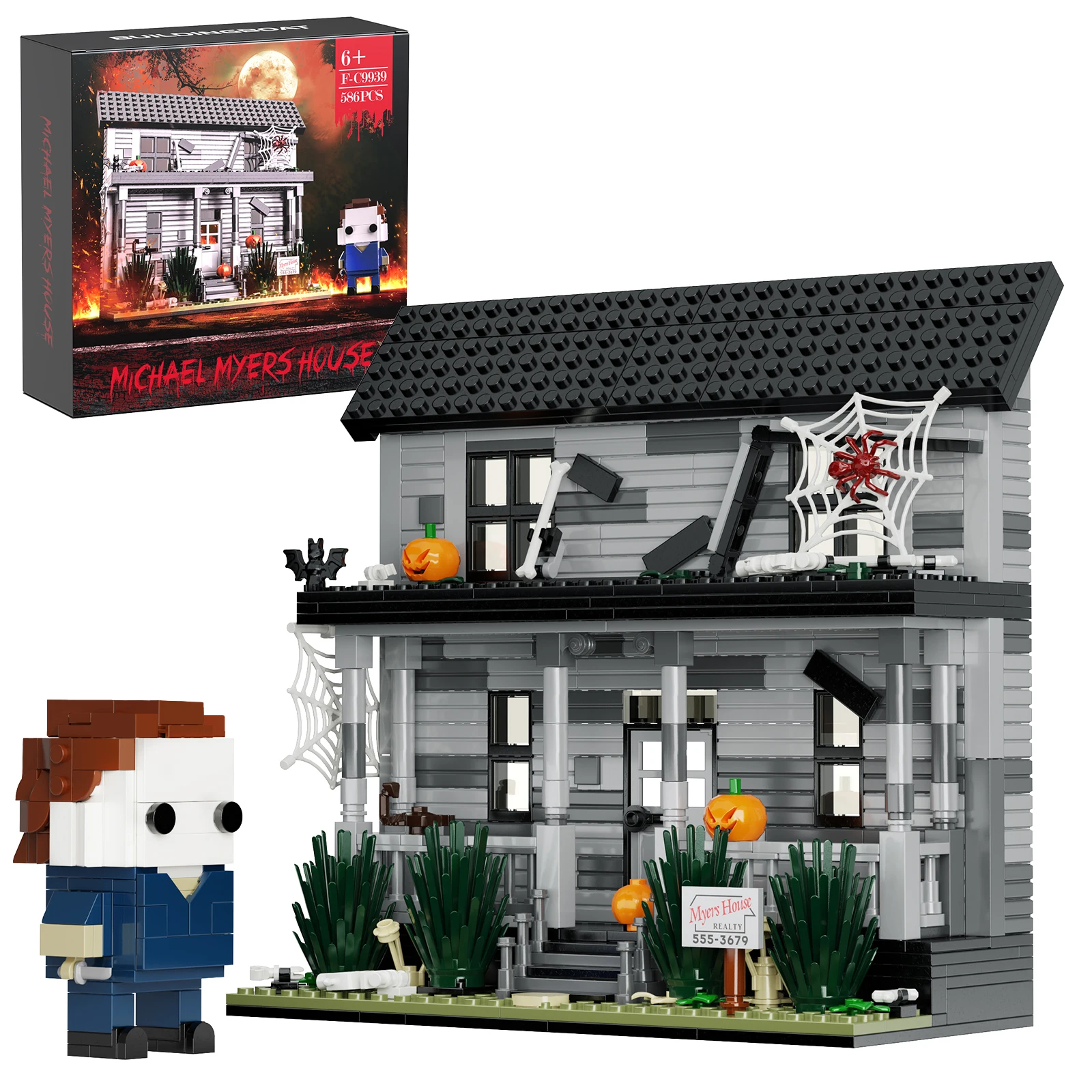 

New Michael Myers House Building Block Set Horror Movie Iconic Street Architecture Model Toys Children Halloween Gifts