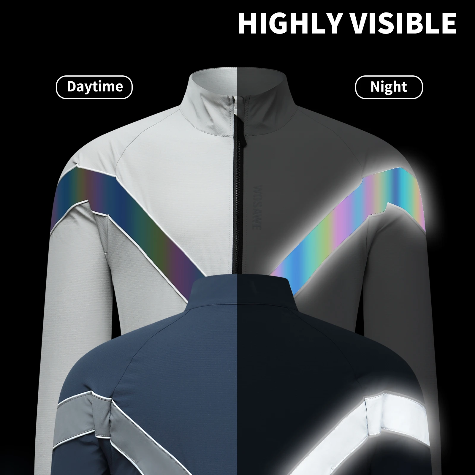Men's Windproof Cycling Jacket - WOSAWE - alternate angle