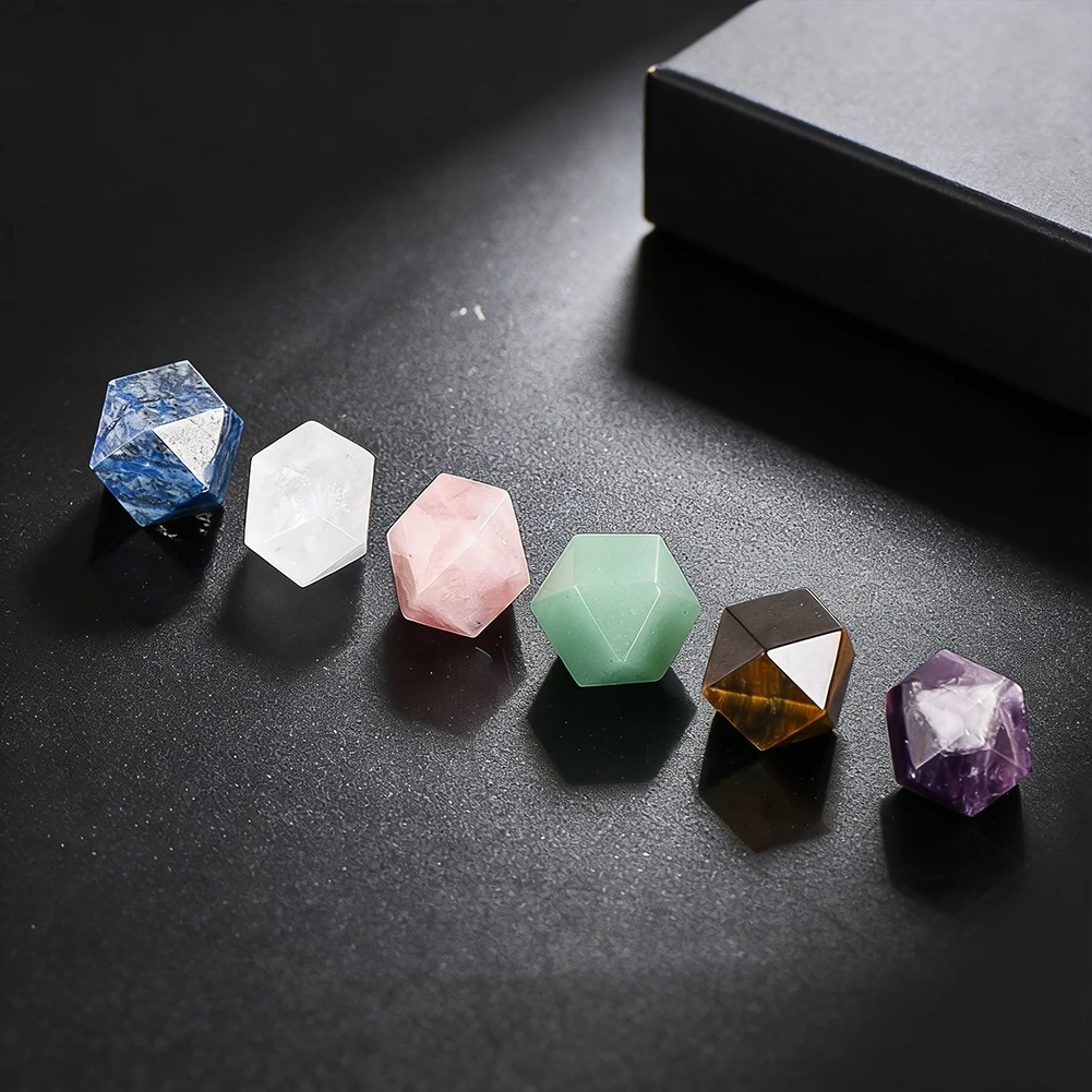 

Набор смешанных кристаллов-икосаэдронов: камни для Рейки, целительной энергии, медитации, йоги, балансировки чакр, декора и подарков