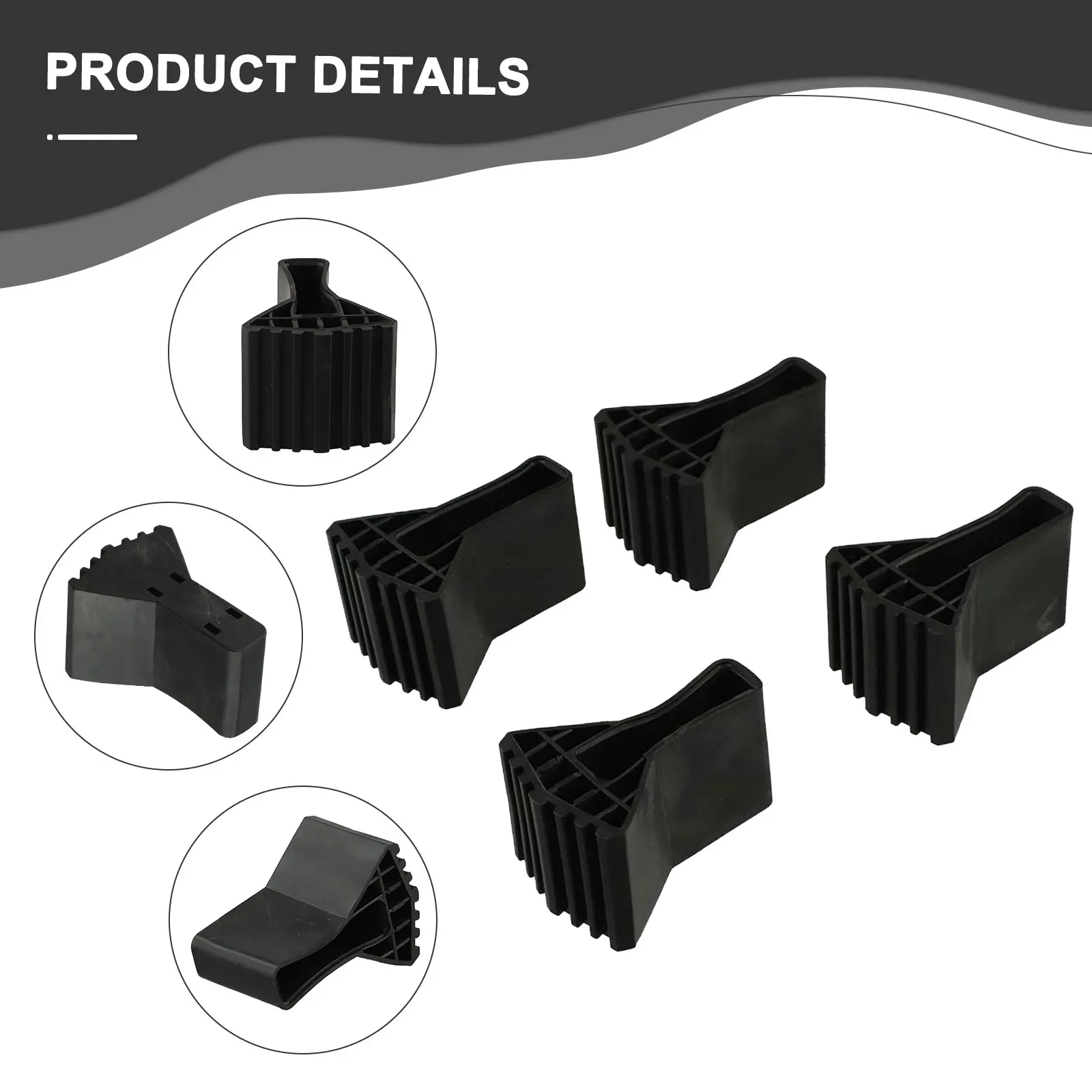 4/6Pcs Rubber Ladder Foot Pads For Folding Telescopic Ladders Anti-Slip Leg Covers With Enhanced Stability And Floor Protection image 4