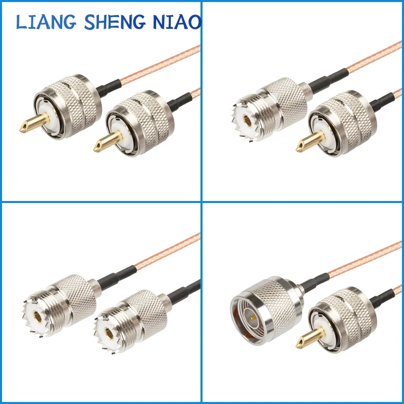 Imagem -02 - Cabo Coaxial Conector Adaptador Extensão rf Série Uhf Pl259 Plugue Masculino rf Jumper Pigtail 01 M30m 50 Ohm Rg316