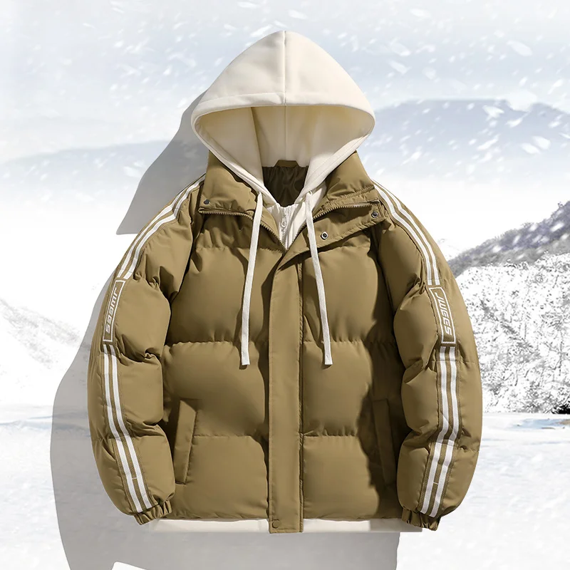 

Новое зимнее утолщенное свободное пальто с хлопковой подкладкой, двухсекционный пуховик с капюшоном, пальто, модная морозостойкая куртка для подростков