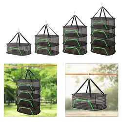 Garden Folding Drying Net Fish Drying Net Large Capacity with Hanging Hook Easy Carrying for Tea Fruits Dried Fish Tableware