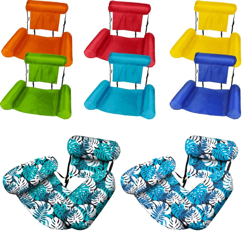 Internet Celebrity Hammock With Net, Foldable Dual-Use With Backrest And Floating Row Water Amusement Recliner Floating Bed Sofa