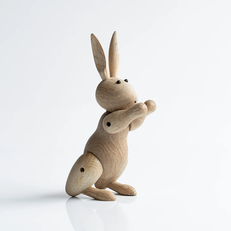 Rabbit wooden ornaments toy furnishings